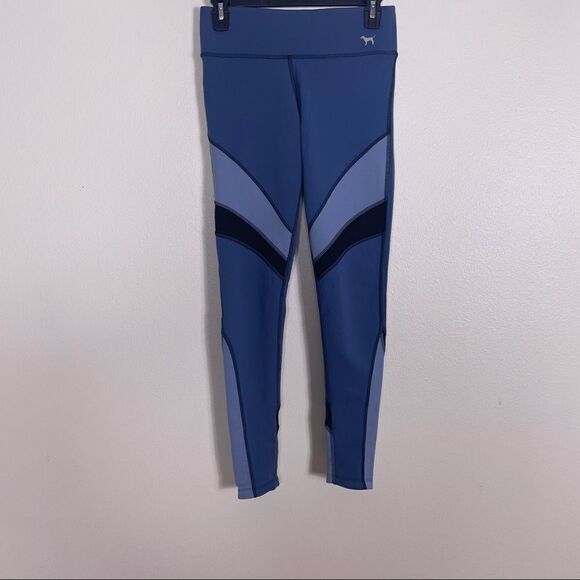 VS Pink Blue & Black Reversible Mesh Leggings - Picture 1 of 14